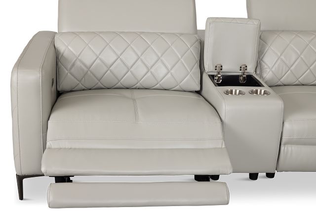 Ava Light Gray Micro Large Dual Power Right Chaise Sectional