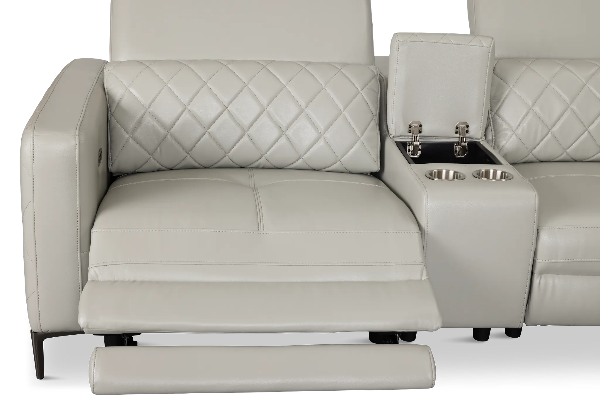 Ava Light Gray Micro Large Dual Power Right Chaise Sectional