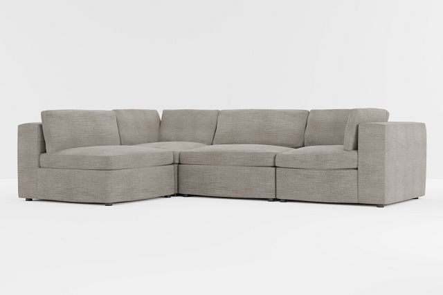 Destin Victory Gray Fabric 4-piece Modular Sectional