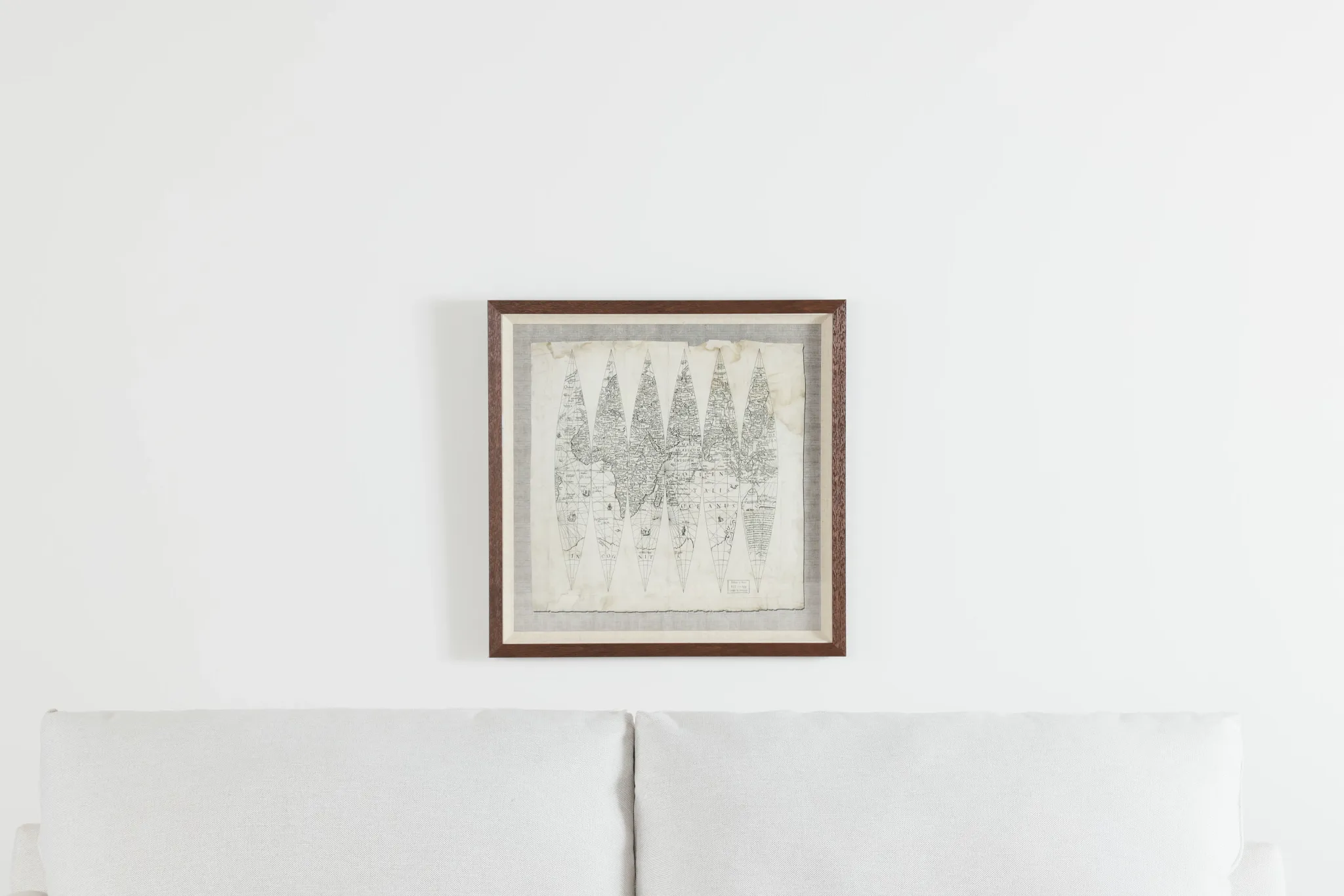 Globe Light Gray Framed Wall Art