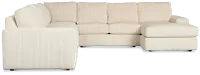 Charlie Ivory Fabric Large Right Chaise Sectional