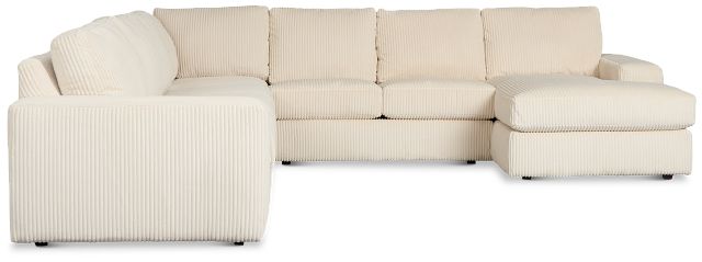 Charlie Ivory Fabric Large Right Chaise Sectional