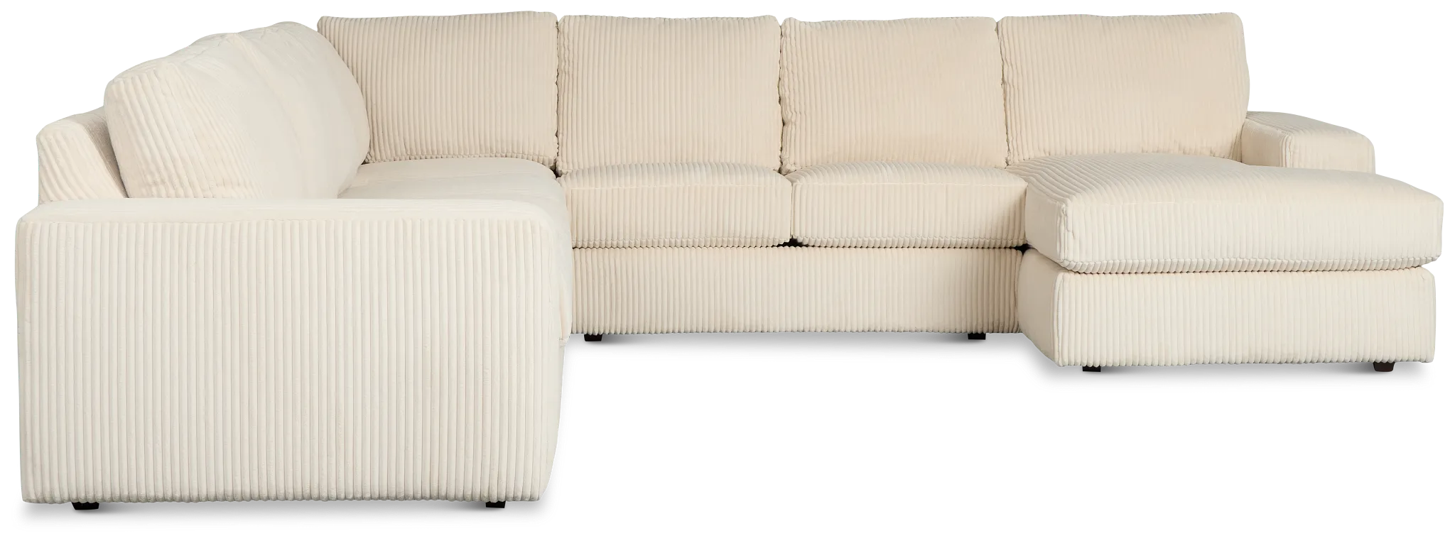 Charlie Ivory Fabric Large Right Chaise Sectional