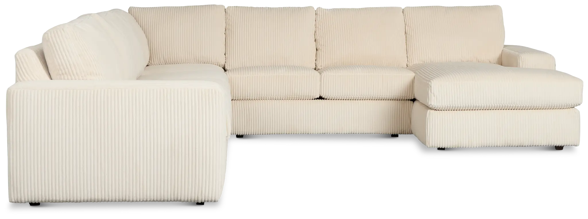 Charlie Ivory Fabric Large Right Chaise Sectional Charlie Ivory Fabric Large Right Chaise Sectional
