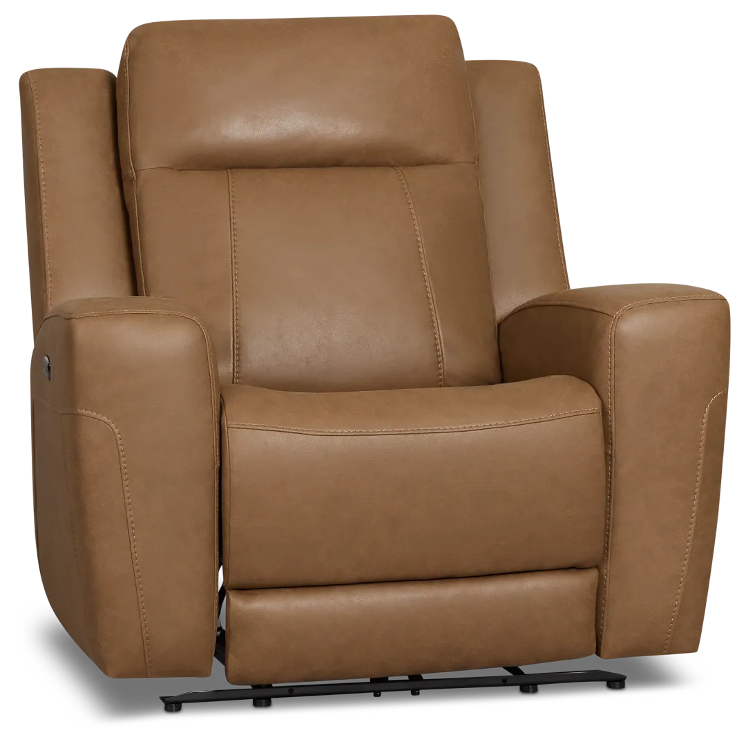 Colton Brown Micro Power Recliner With Power Headrest