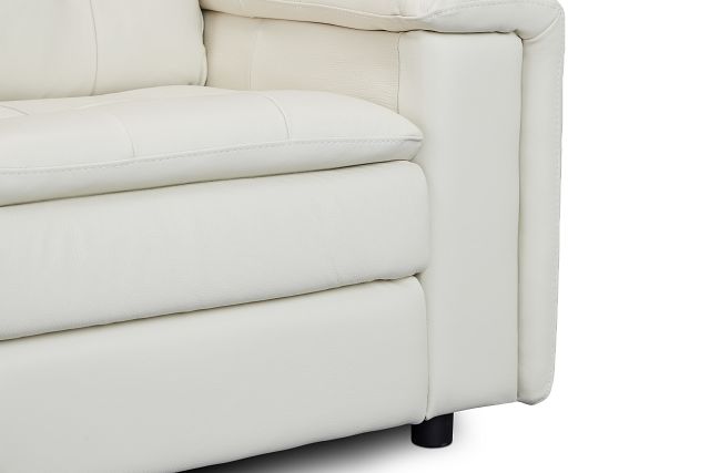 Rowan Light Beige Leather Left Chaise Sectional