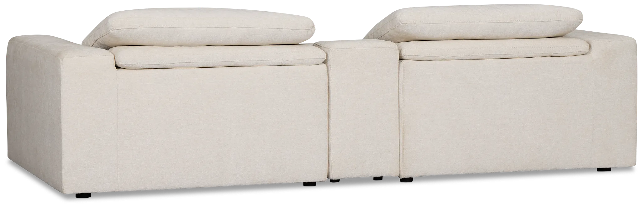 Drift Light Beige Fabric Power Reclining Console Loveseat
