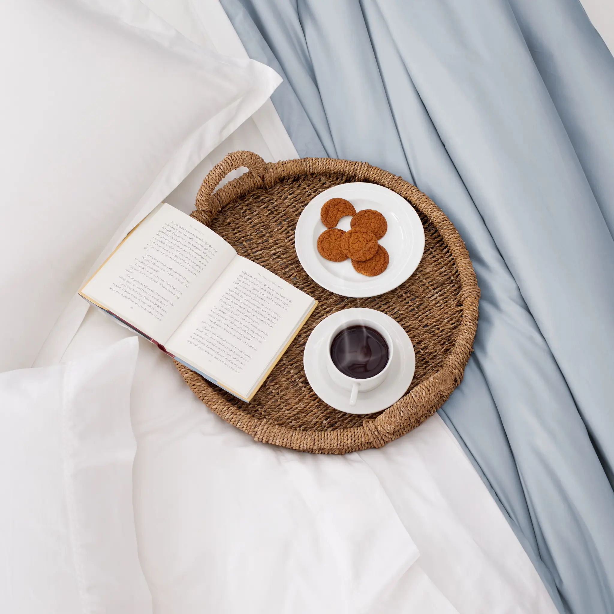 Rest & Renew Cotton Sateen Light Blue 300 Thread Duvet Set Rest & Renew Cotton Sateen Light Blue 300 Thread Duvet Set