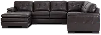 Braden Dark Brown Leather Medium Left Chaise Sectional