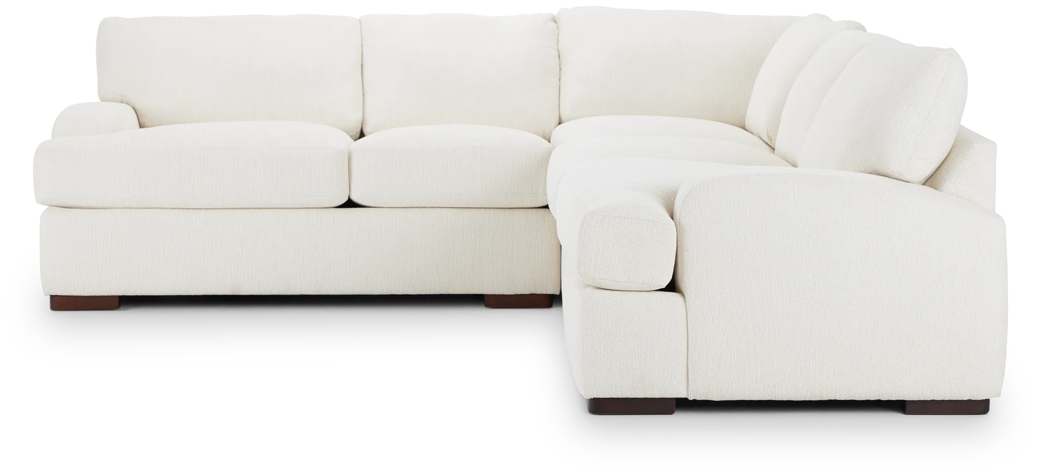 Alpha White Fabric Small Two-arm Sectional