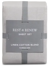 Rest & Renew Linen Blend Gray Sheet Set