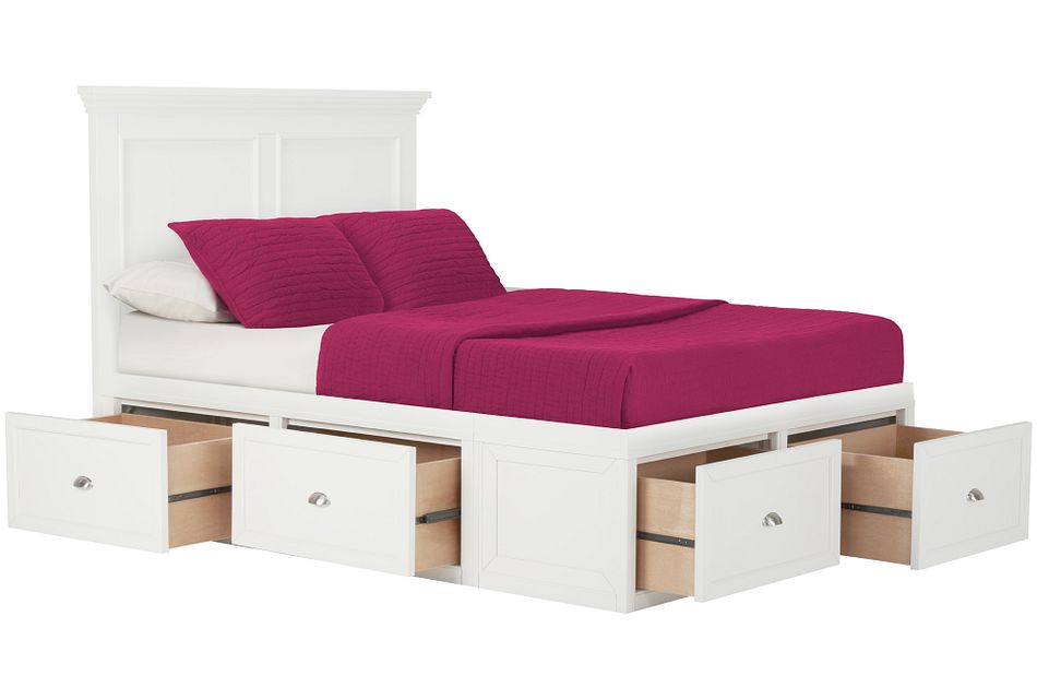 Spencer White 4-drawer Platform Storage Bed