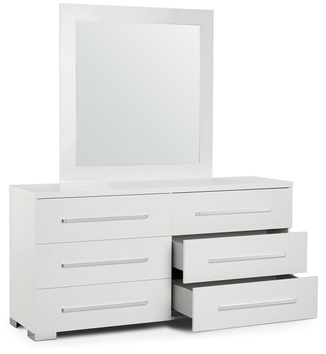 Verona White Dresser & Mirror