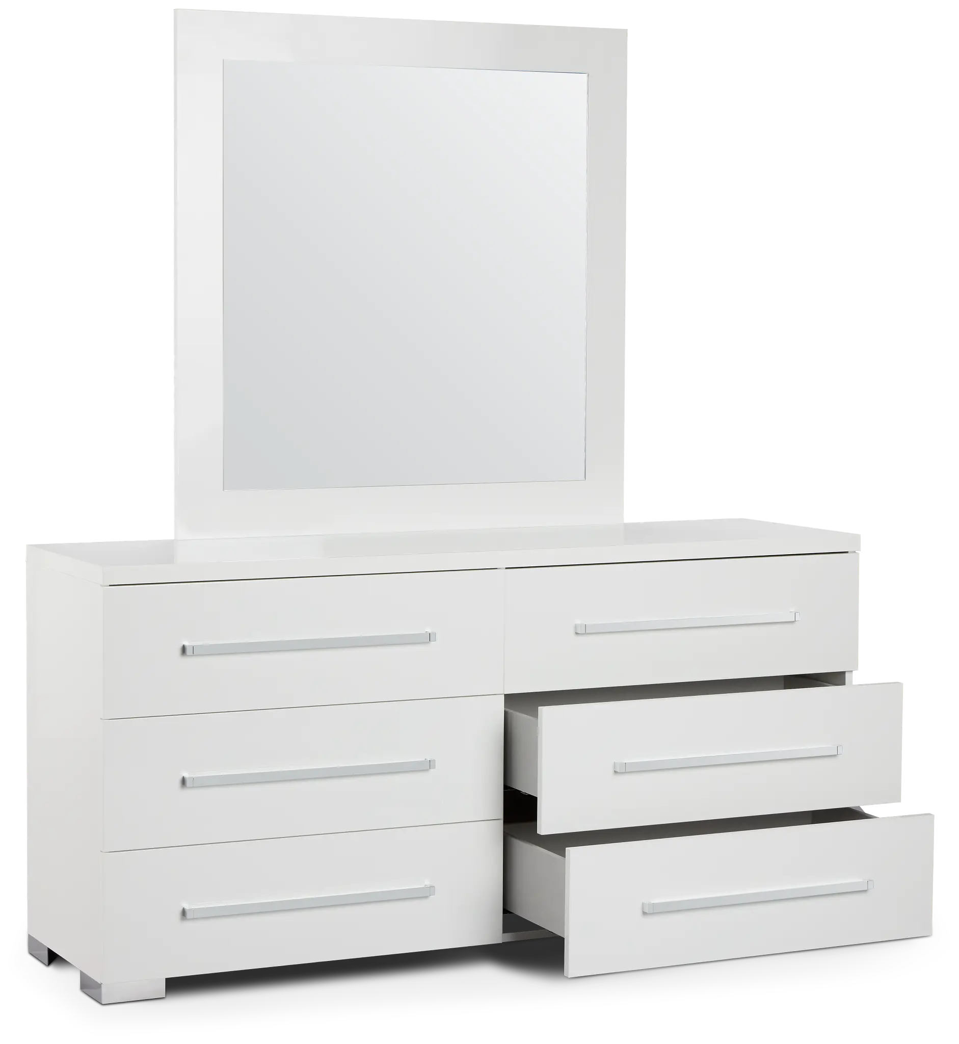 Verona White Dresser & Mirror Verona White Dresser & Mirror