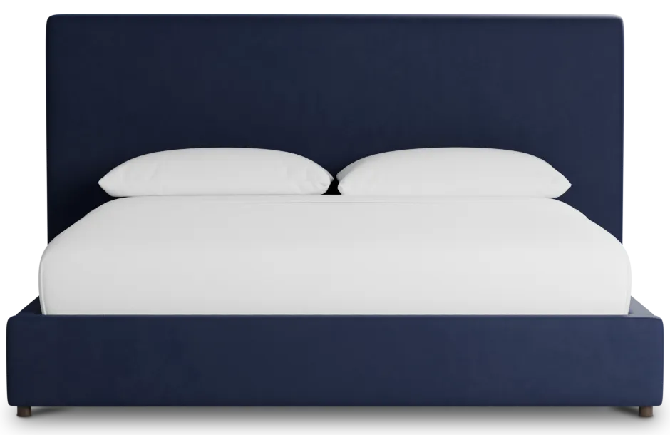 Grayton Joya Dark Blue 54" Upholstered Platform Bed