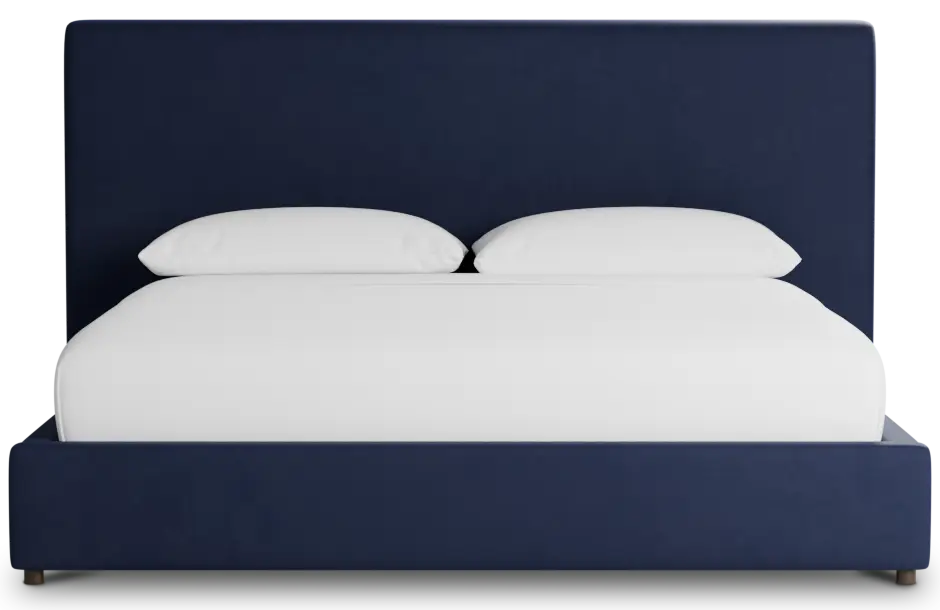 Grayton Joya Dark Blue 54" Upholstered Platform Bed Grayton Joya Dark Blue 54" Upholstered Platform Bed