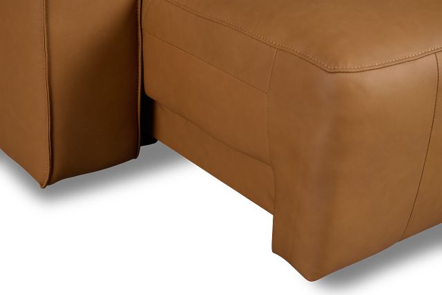 Rudy Brown Lthr/vinyl Power Extension Chaise Sofa