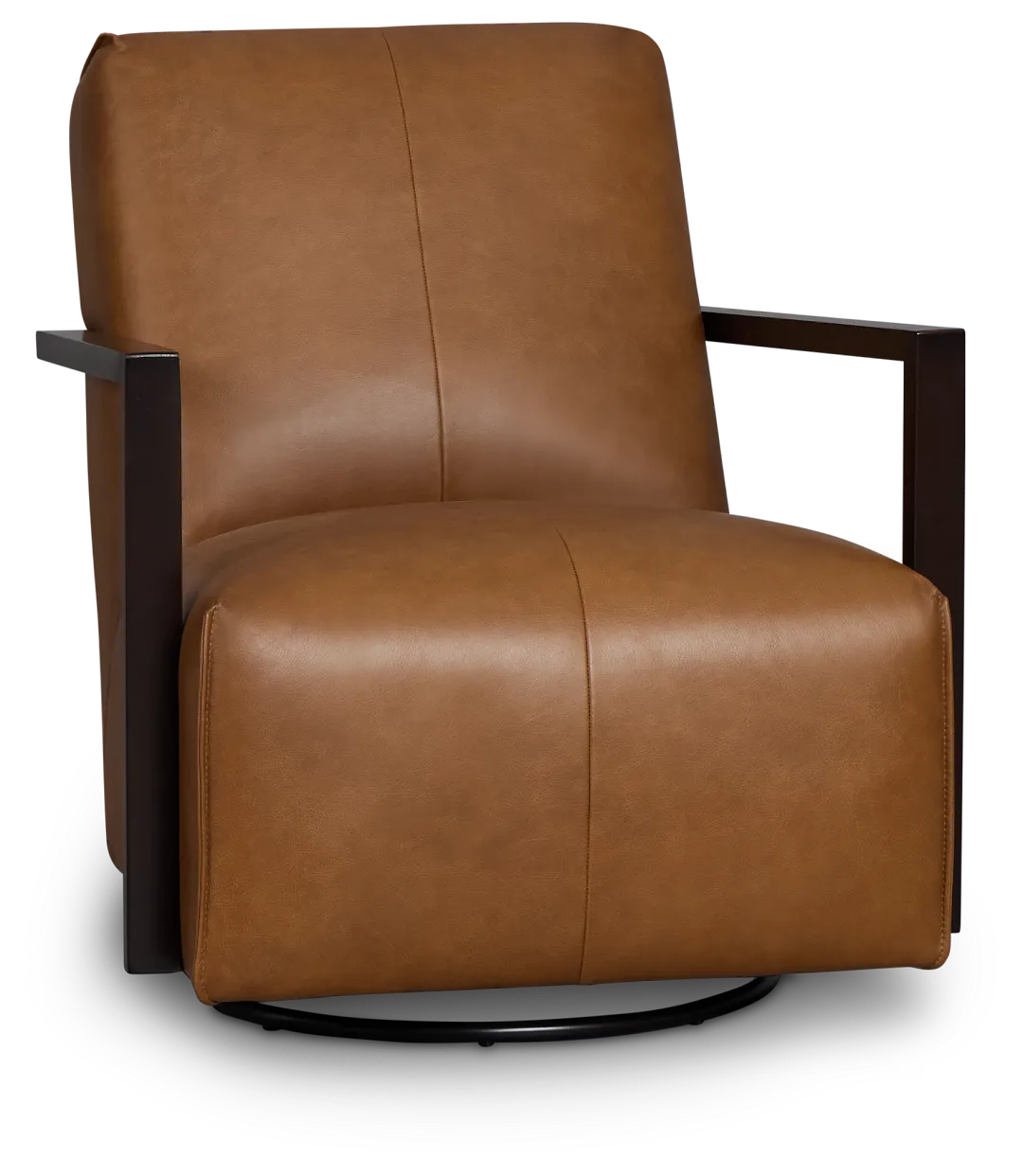 Lucas Dark Brown Leather Swivel Rocker Glider