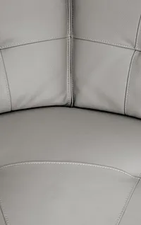 Reva Gray Leather Small Triple Power Reclining Two-arm Sectional