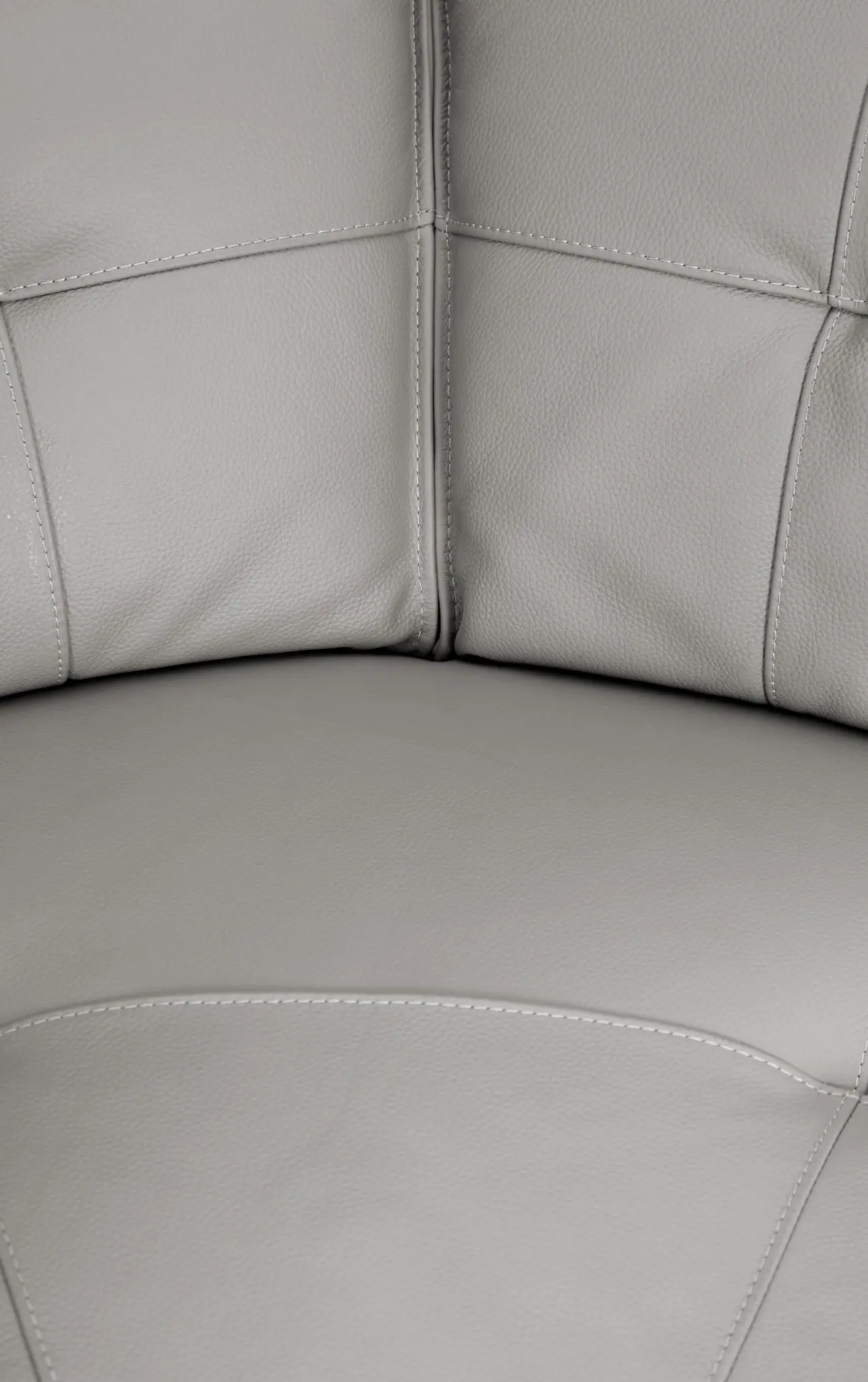Reva Gray Leather Small Triple Power Reclining Two-arm Sectional Reva Gray Leather Small Triple Power Reclining Two-arm Sectional