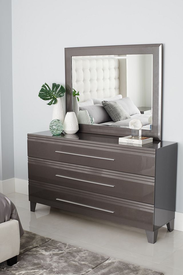 Midtown Gray Dresser & Mirror