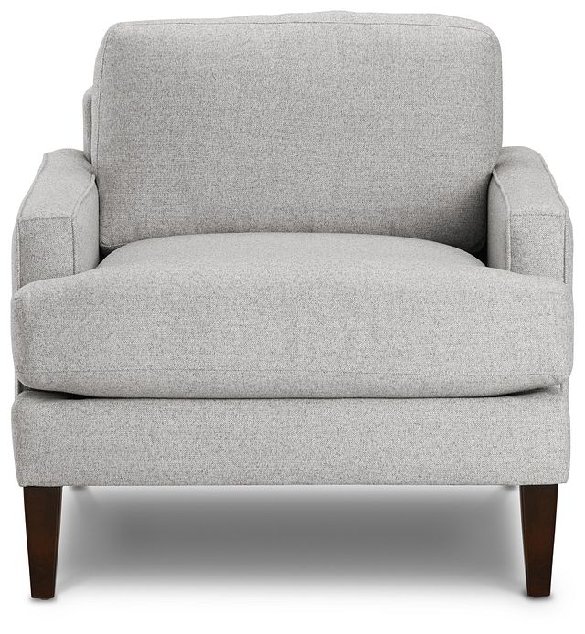 Morgan Light Gray Fabric Chair With Wood Legs