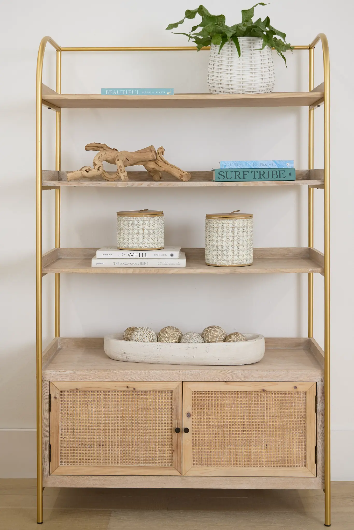 Cane Gold Bookcase Cane Gold Bookcase