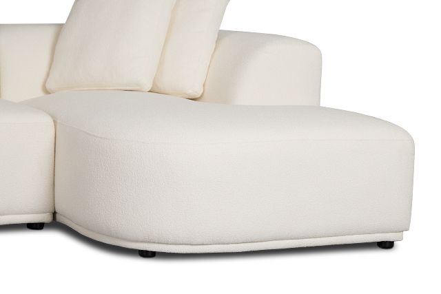 Catalina White Fabric Small Right Chaise Sectional