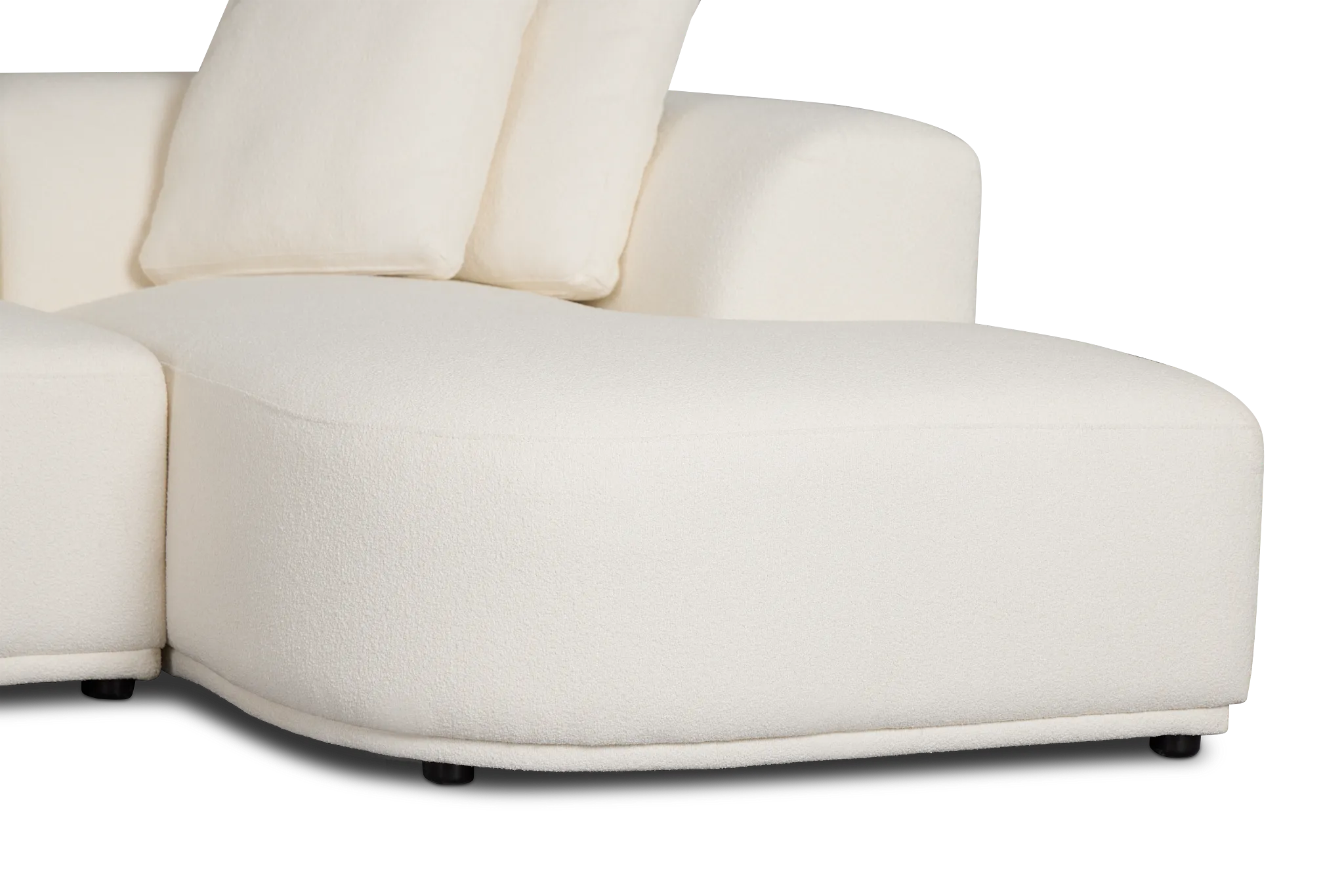 Catalina White Fabric Small Right Chaise Sectional