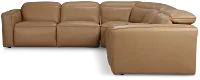 Ryland Brown Lthr/vinyl Medium Triple Power 2-arm Sectional