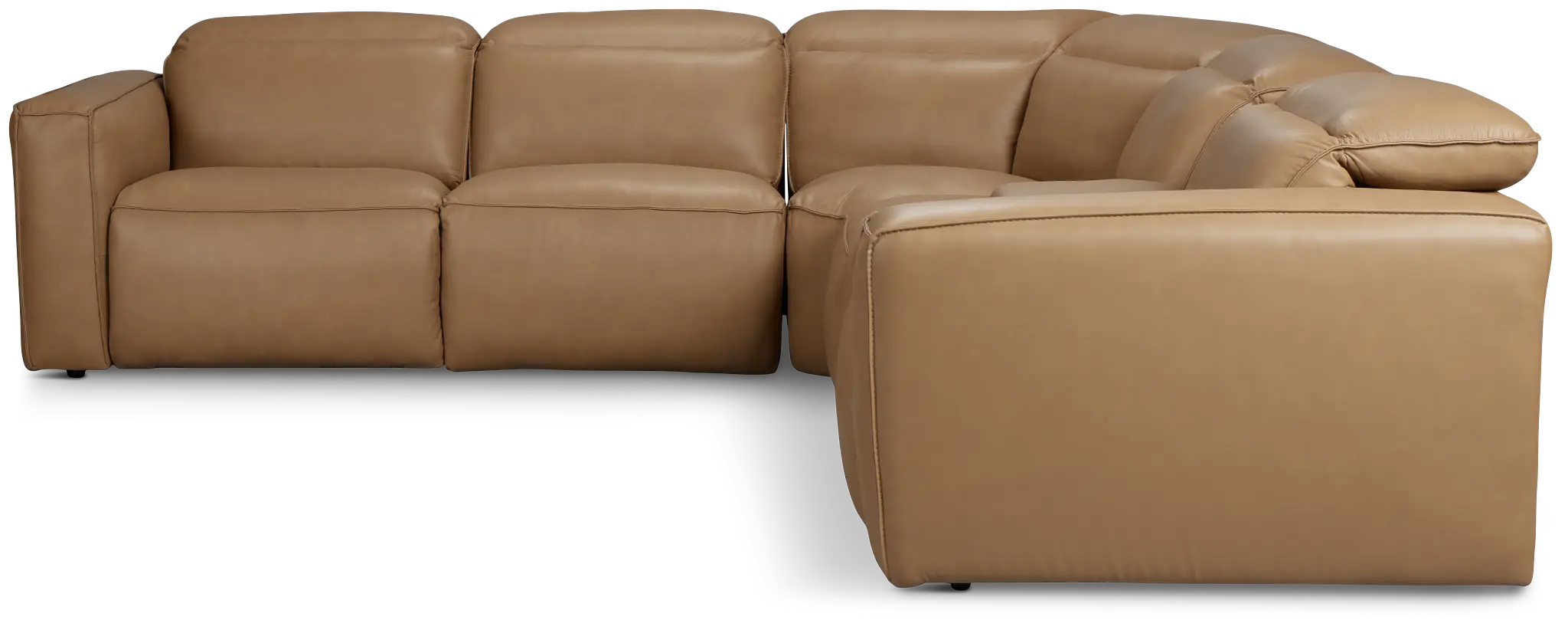 Ryland Brown Lthr/vinyl Medium Triple Power 2-arm Sectional Ryland Brown Lthr/vinyl Medium Triple Power 2-arm Sectional