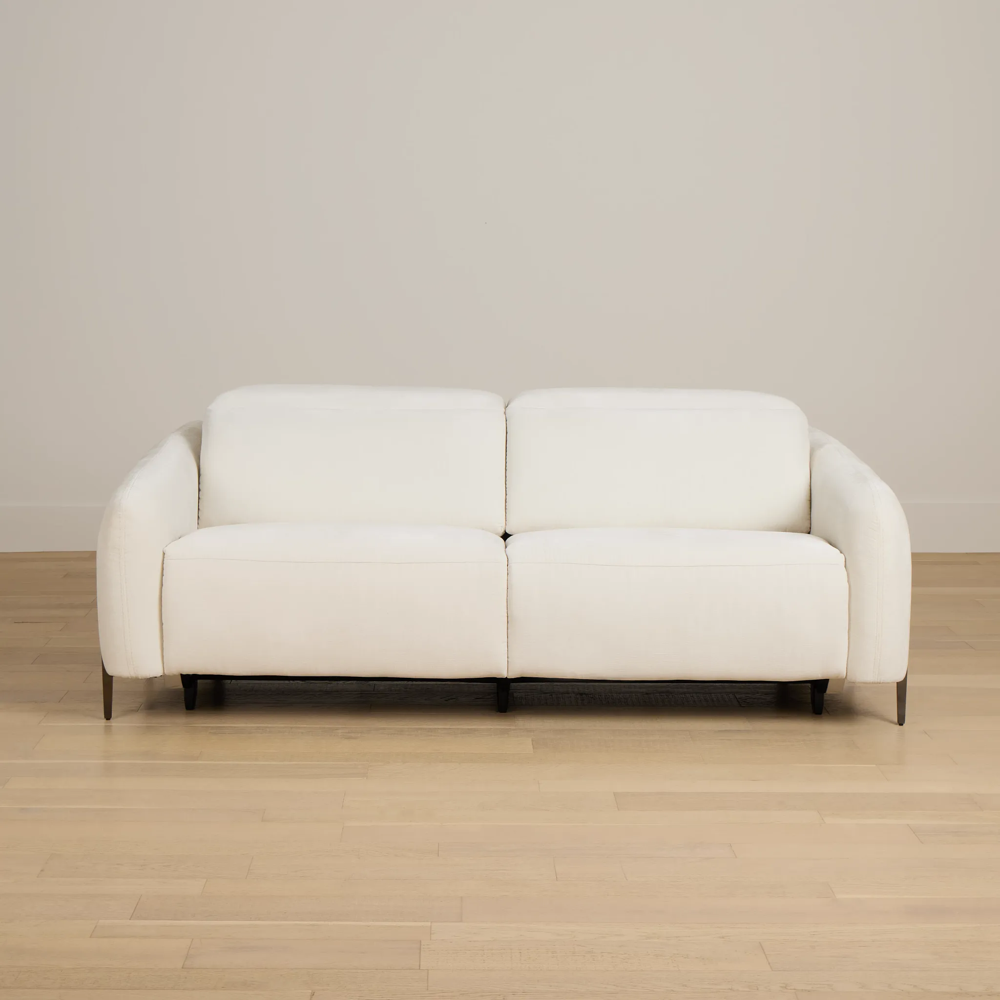 Zuri White Velvet Power Reclining Sofa W/ Power Headrest