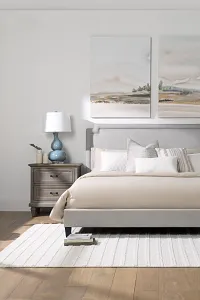 Whitney Light Gray Uph Platform Bed