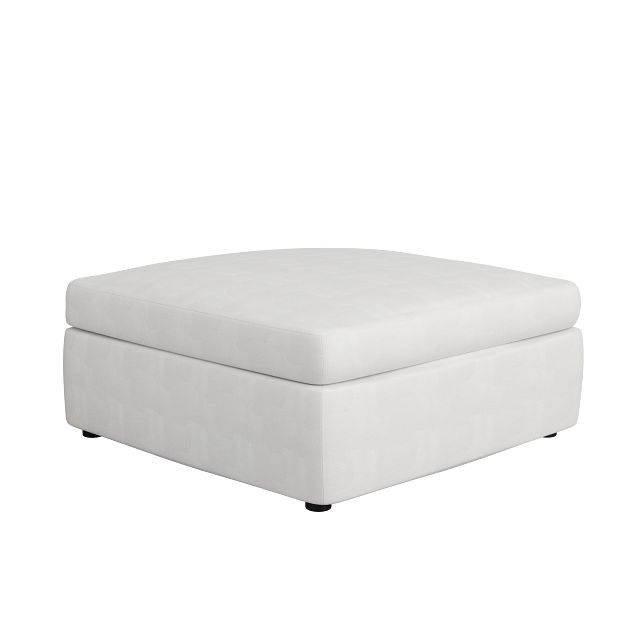 Destin Sutton White Fabric Cocktail Ottoman