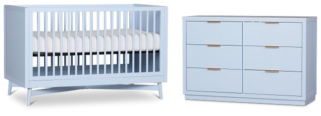 Henry Light Blue Crib Bedroom