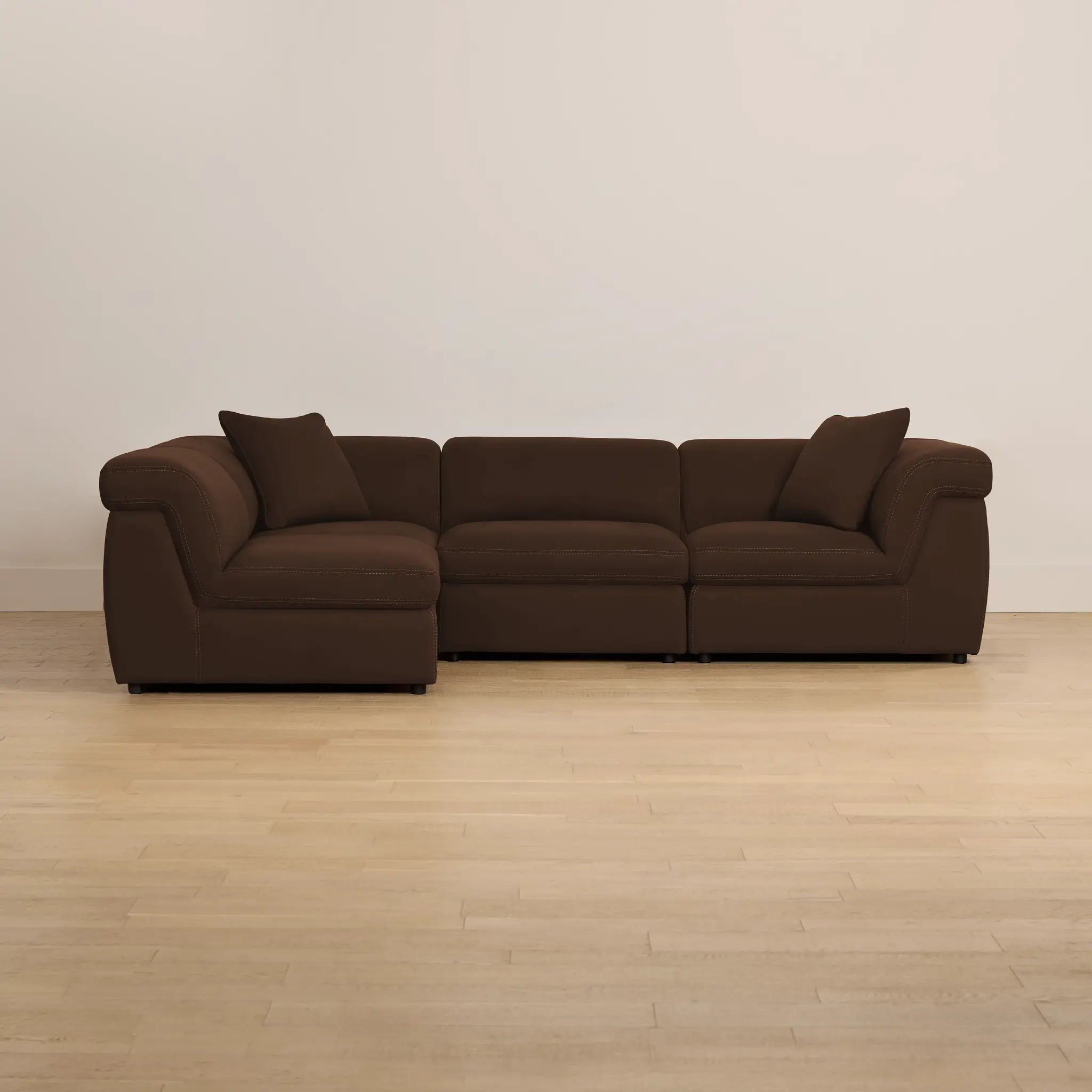Aria Dark Brown Micro 4-piece Modular Sectional Aria Dark Brown Micro 4-piece Modular Sectional
