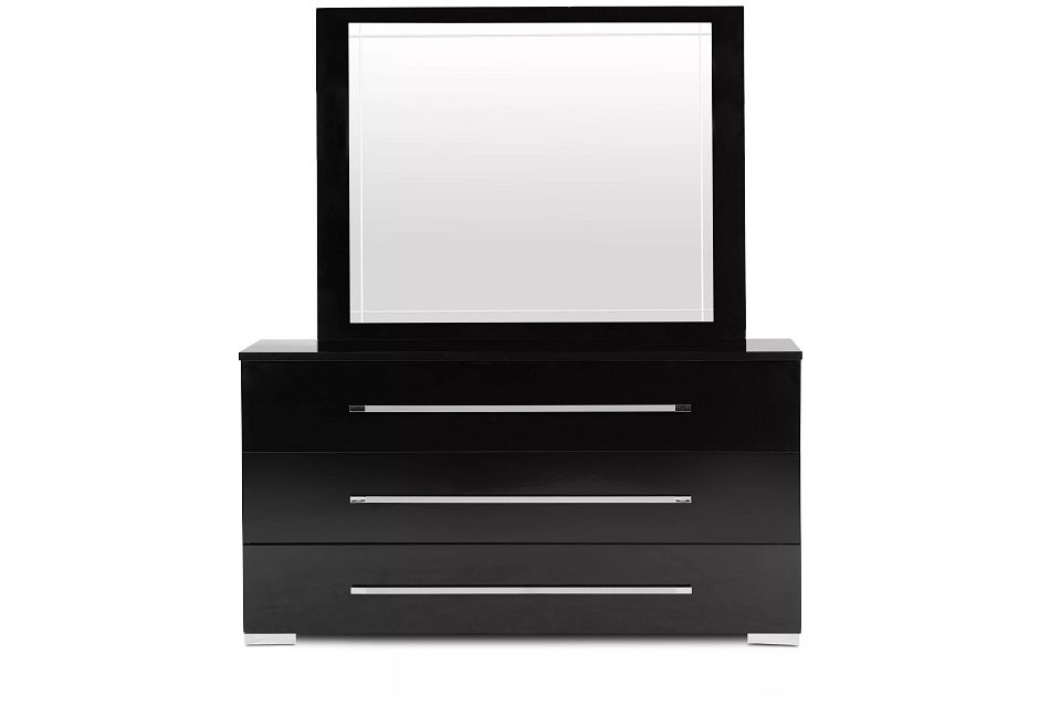 Dimora Black Dresser Mirror Bedroom, Long Black Dresser With Mirror