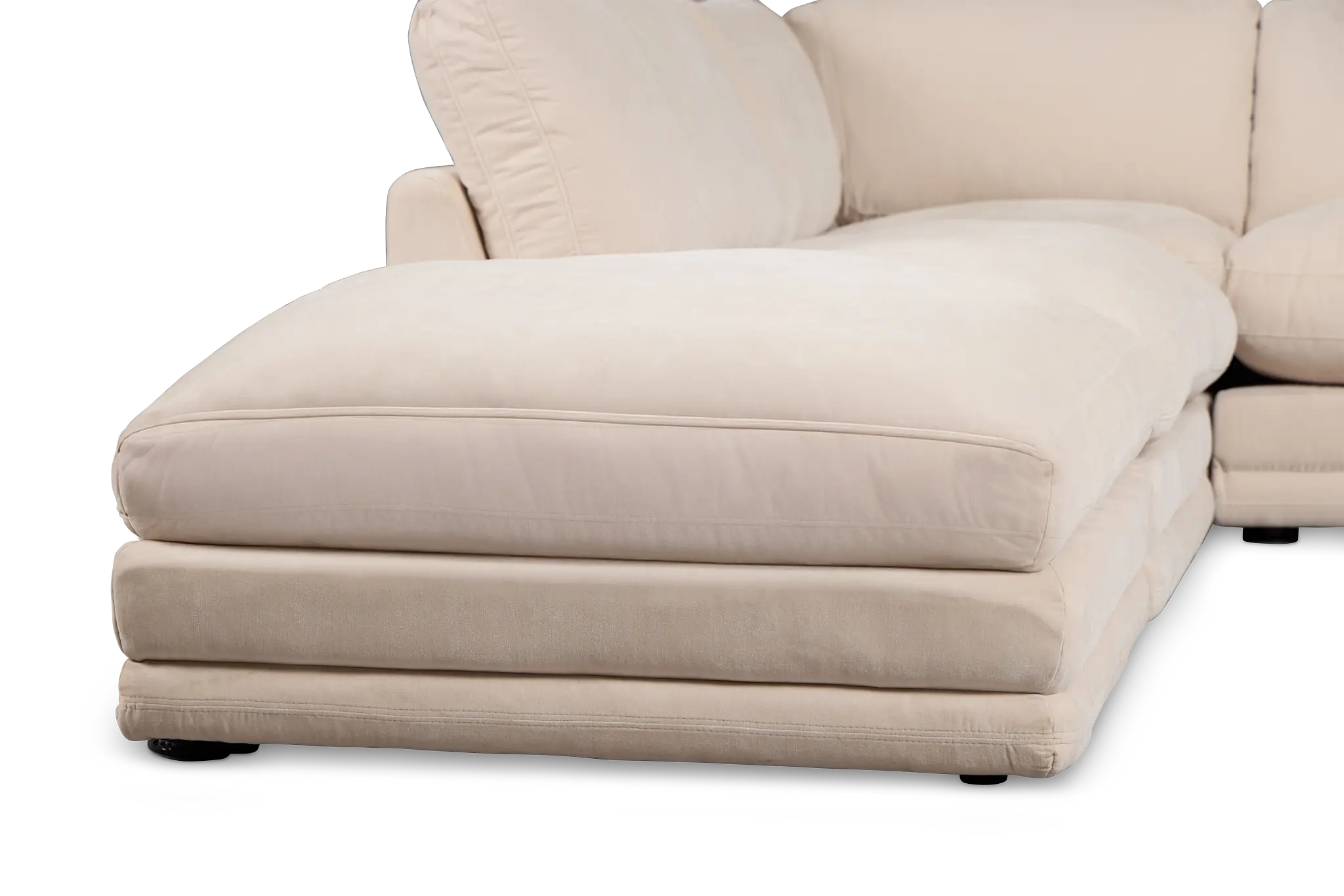 Jules Ivory Velvet 5-piece Left Facing Bumper Sectional Jules Ivory Velvet 5-piece Left Facing Bumper Sectional