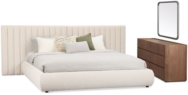 Nomad Light Beige Uph Spread Bedroom With Mid-tone Cases