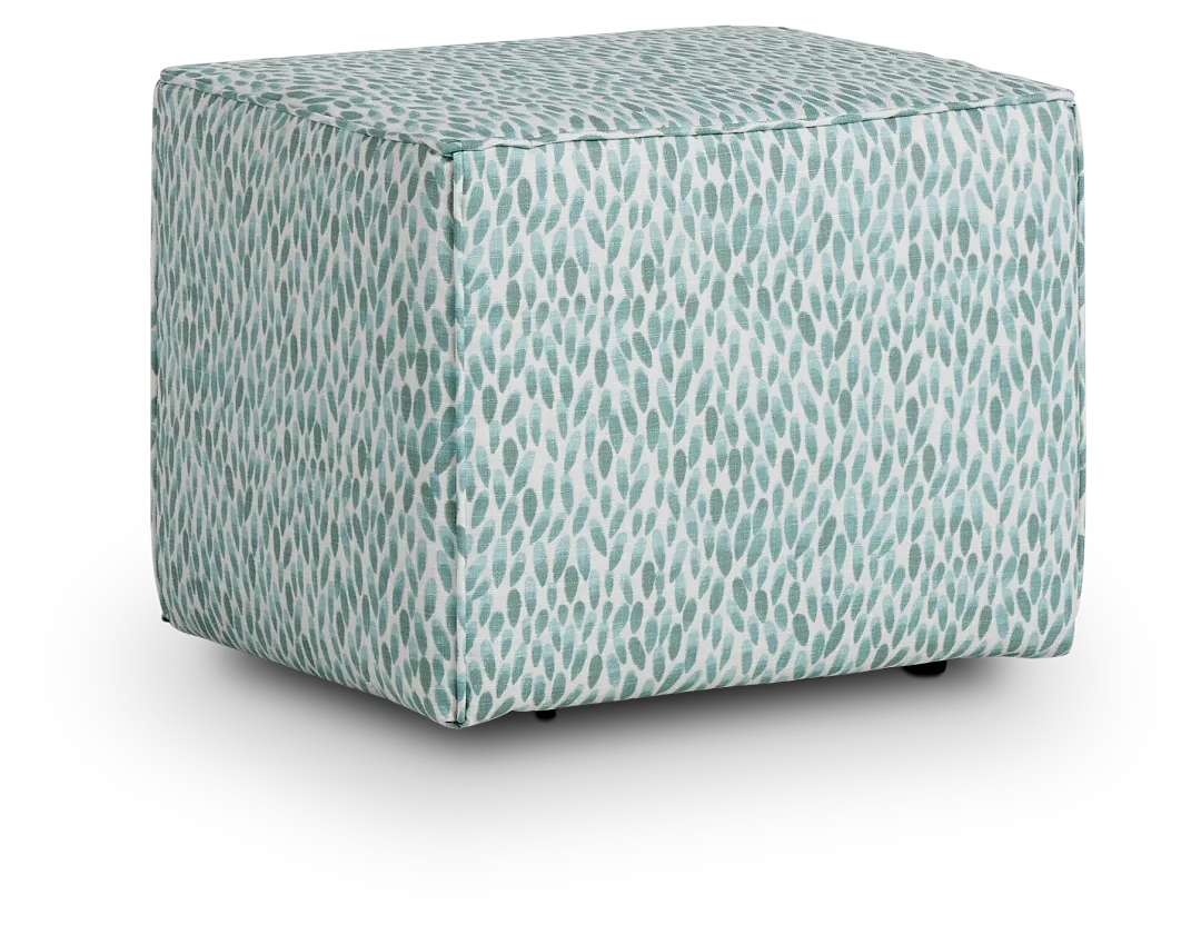 Lotus Light Blue Indoor/outdoor Accent Ottoman