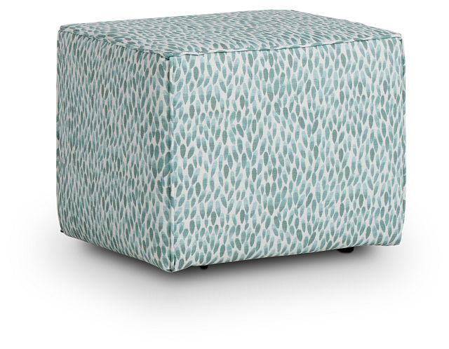 Lotus Light Blue Indoor/outdoor Accent Ottoman