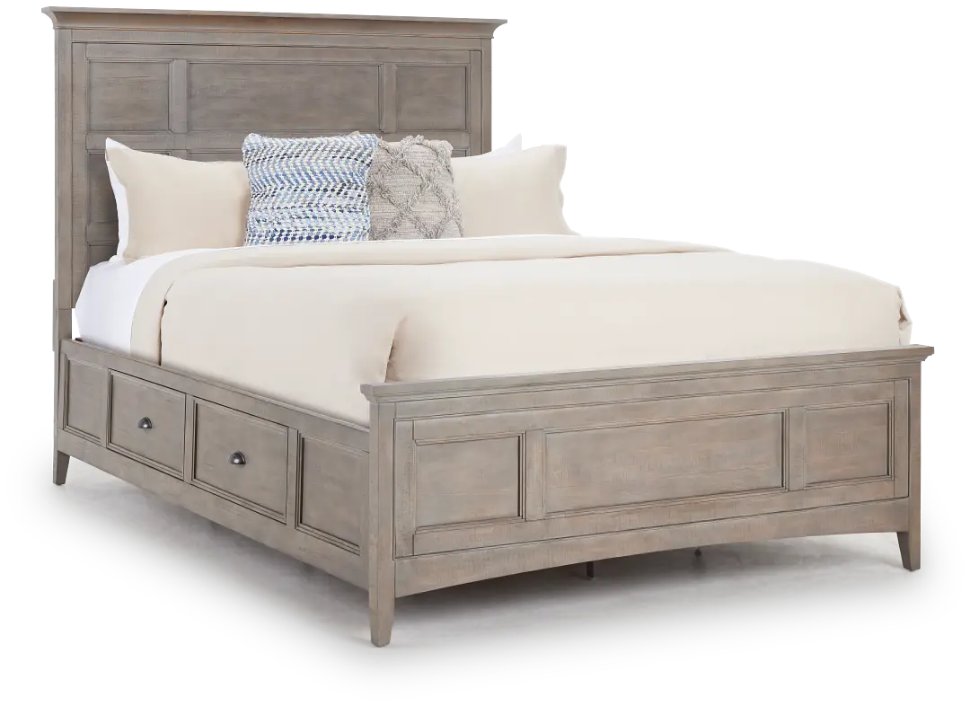 Heron Cove Light Tone Panel Storage Bed Heron Cove Light Tone Panel Storage Bed