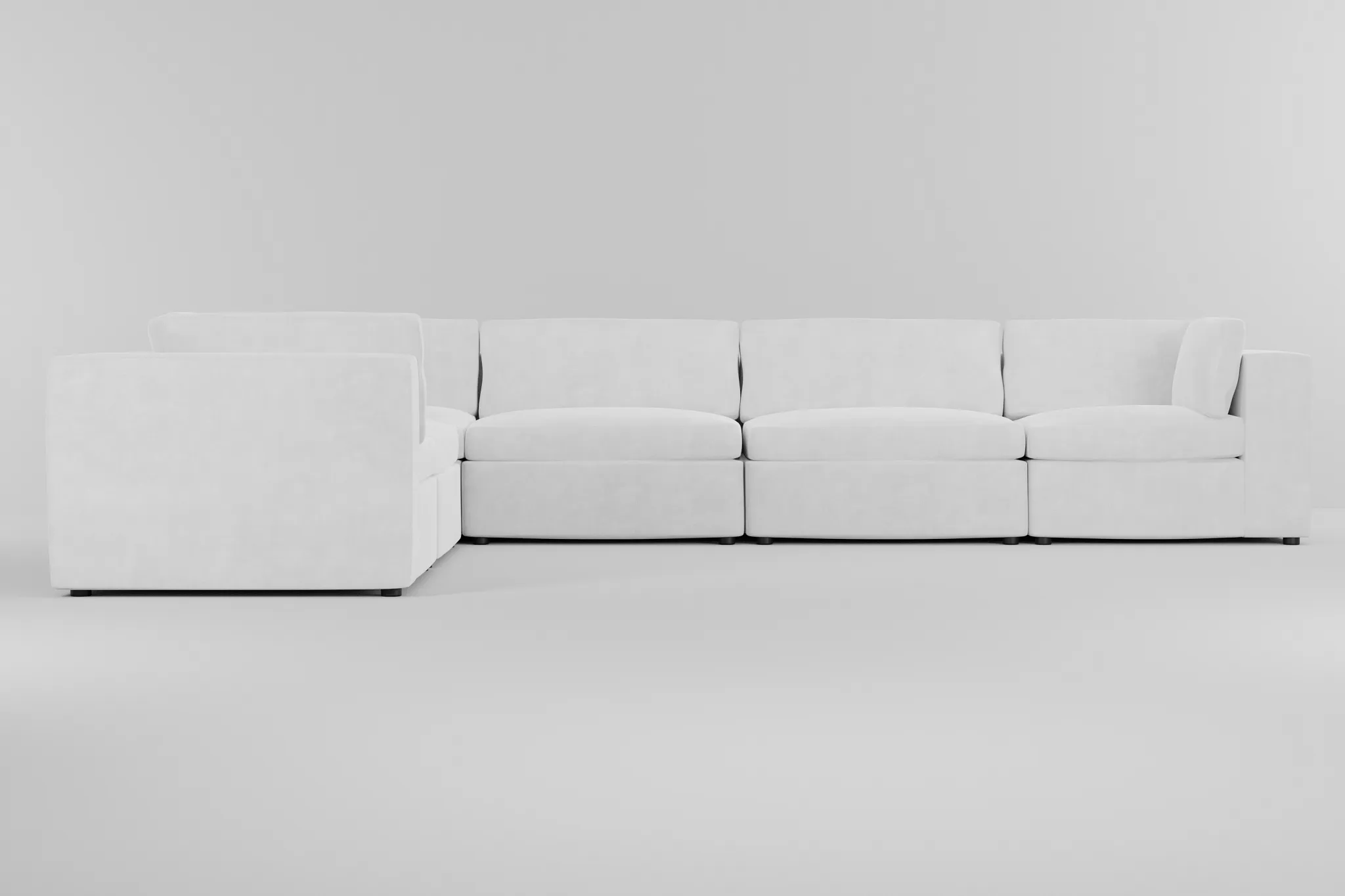 Destin Peyton White Fabric 6-piece Modular Sectional