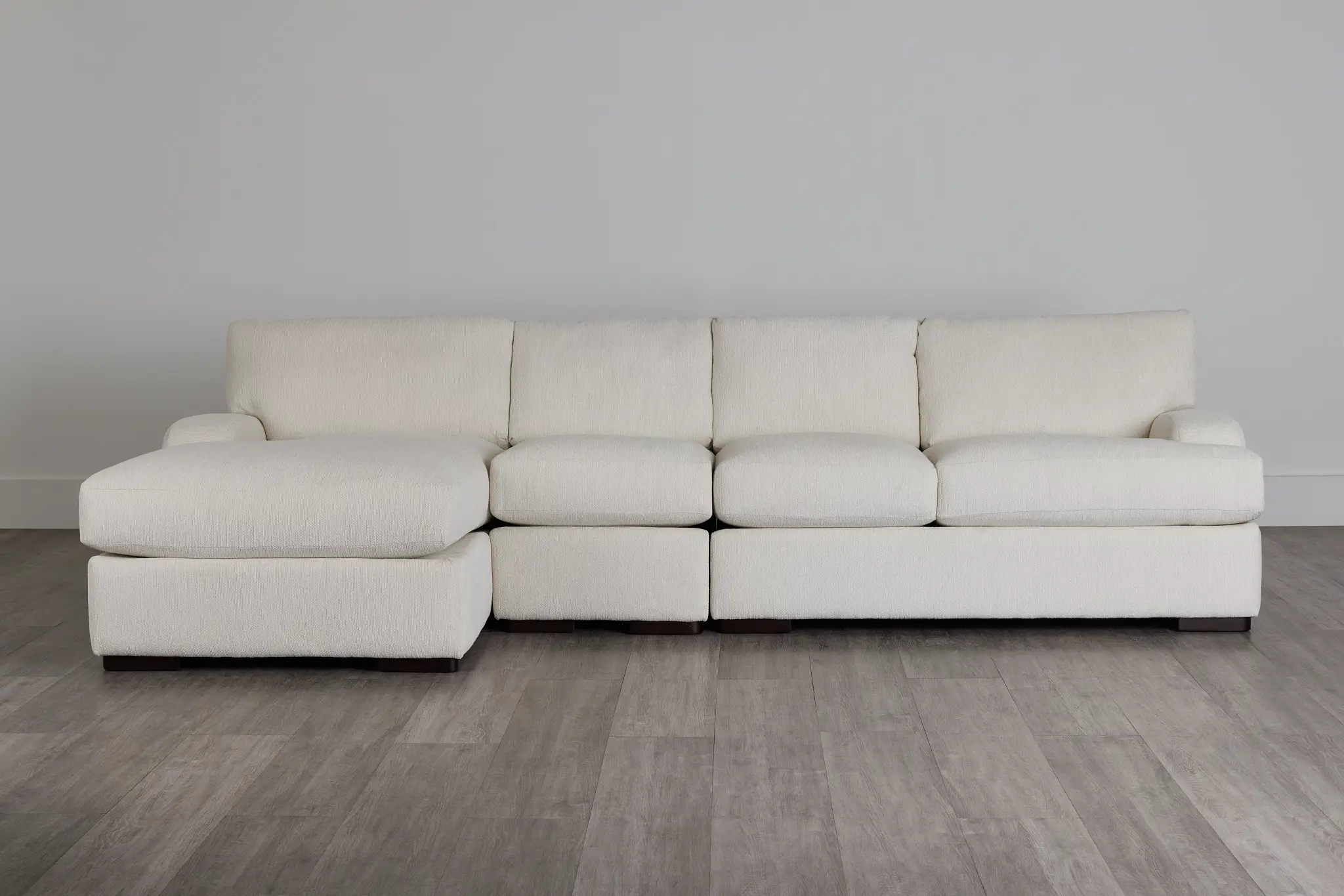 Alpha White Fabric Small Left Chaise Sectional Alpha White Fabric Small Left Chaise Sectional