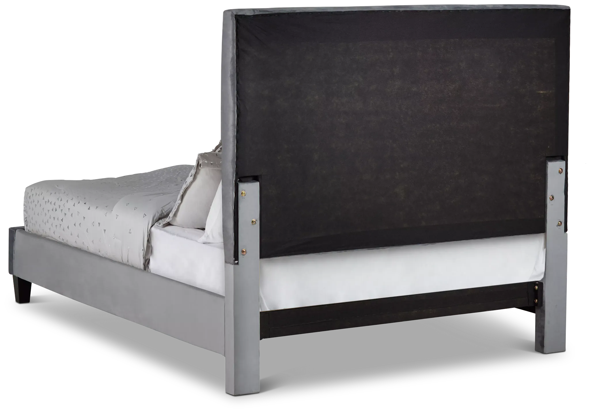 Collin Dark Gray Velvet Platform Bed