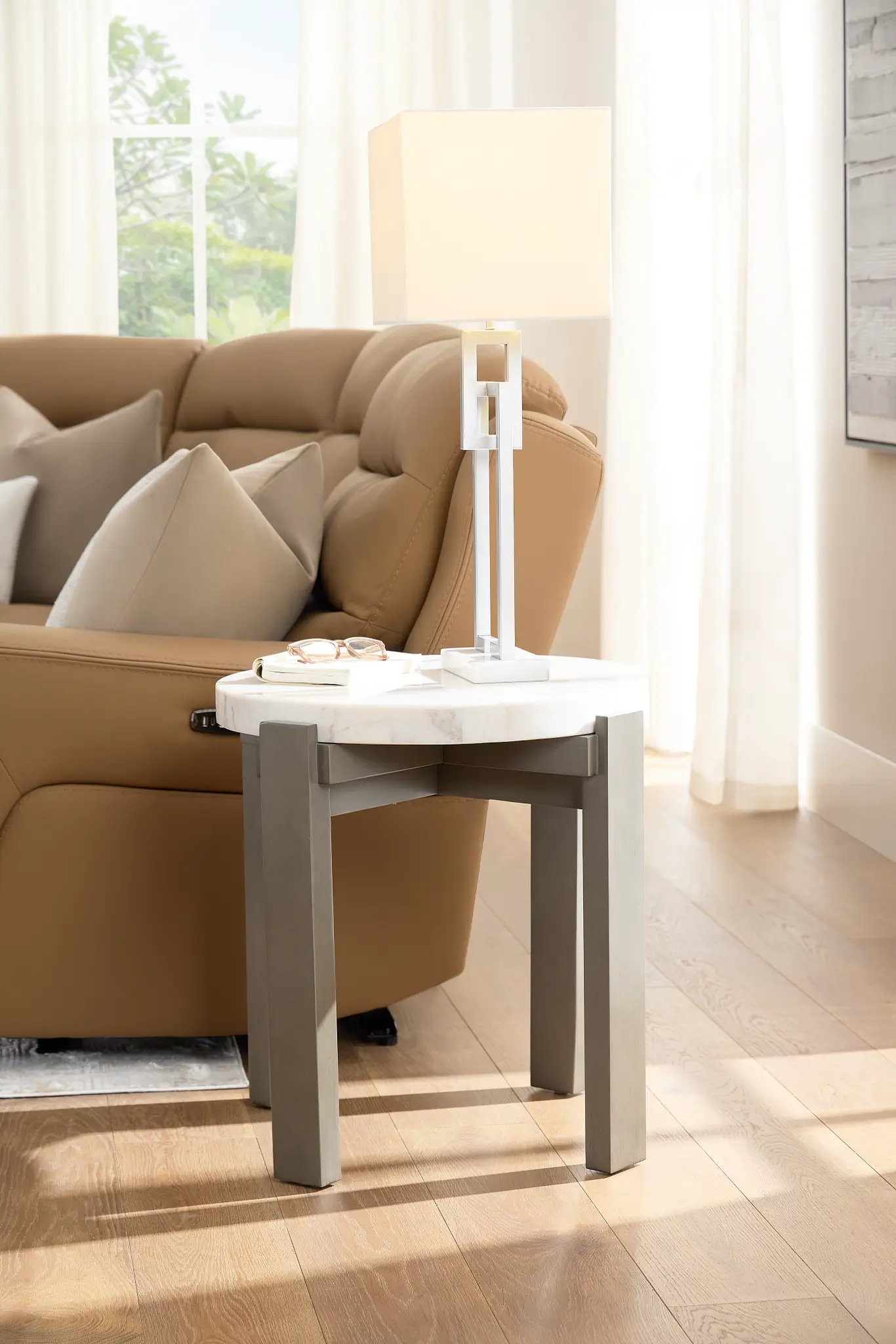 Kaleb White Marble End Table Kaleb White Marble End Table