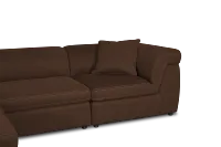 Aria Dark Brown Micro Immersive 4-piece Modular Sectional W/1 Speaker