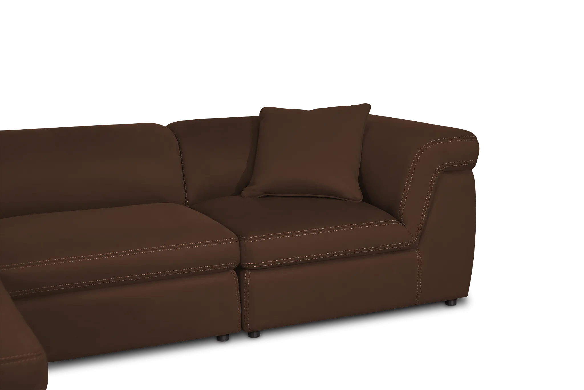 Aria Dark Brown Micro Immersive 4-piece Modular Sectional W/1 Speaker