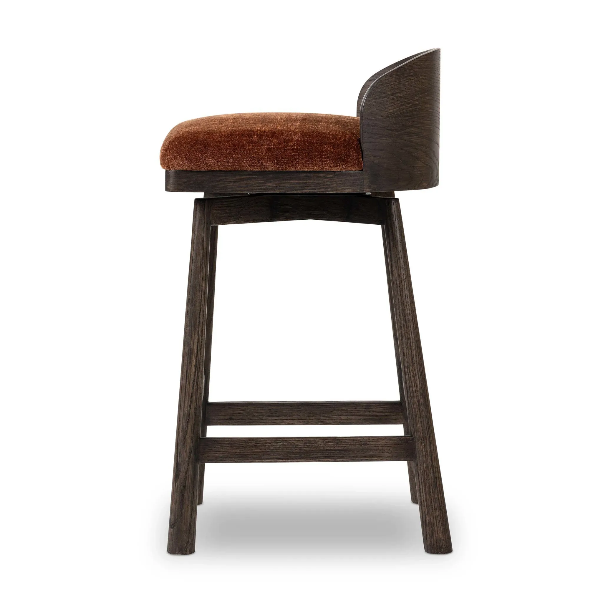 Clem Dark Orange Uph 24" Upholstered Barstool