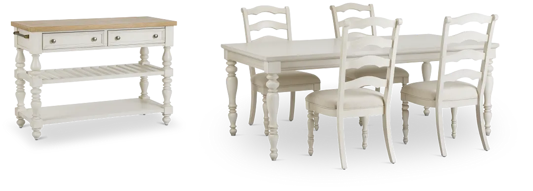 Savannah Ivory Rect Dining Room